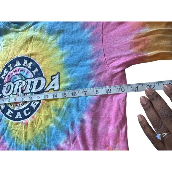 Miami Beach Florida Tie-Dye Long Sleeve Shirt Gildan Heavy Cotton L - Picture 5 of 8